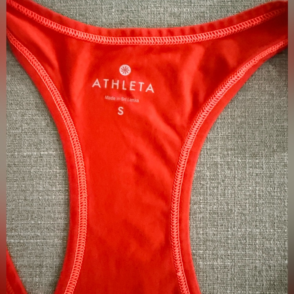 Athleta Tank Top Womens Orange Speedlight Racerback Stretch. Small - Picture 7 of 9